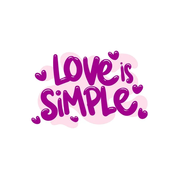 Love Simple People Cite Typographie Flat Design Illustration — Image vectorielle