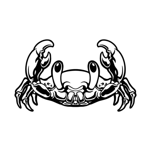 Cute Crab Monochrome Clipart Vector Illustrations Your Work Logo Merchandise — Stock Vector