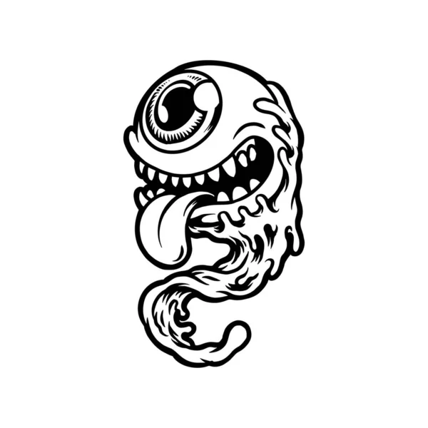 Silhouette Scary Zombie Eyeball Clipart Vector Ilustraciones Para Trabajo Logotipo — Archivo Imágenes Vectoriales