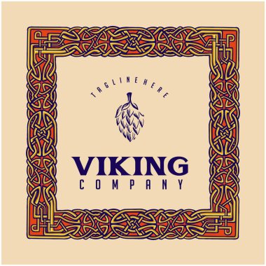 Viking frame vintage scandinavian ornament illustration vector illustrations for your work logo, merchandise t-shirt, stickers and label designs, poster, greeting cards advertising business company or brands clipart