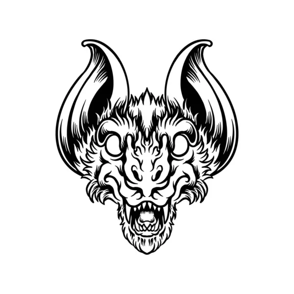 Scary Bat Head Silhouette Clipart Διανυσματικές Εικονογραφήσεις Για Λογότυπο Της — Διανυσματικό Αρχείο