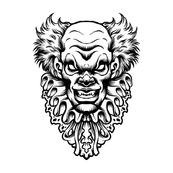 Страшний Клоун Силует Кліпарт Векторні Ілюстрації Вашого Робочого Логотипу Товарів — стоковий вектор