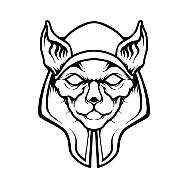 Силуэт Египетский Spinx Cat Логотип Векторные Иллюстрации Вашей Работы Логотип — стоковый вектор