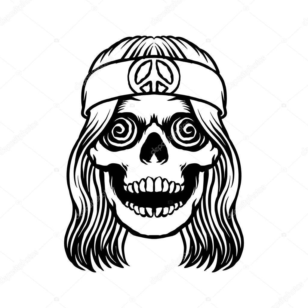 Psychedelic Skull Silhouette Clipart vector illustrations for your work logo, merchandise t-shirt, stickers and label designs, poster, greeting cards advertising business company or brands