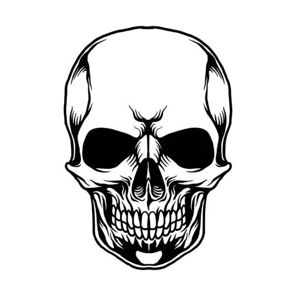 Skull Head Clipart Outline Vector Illustrations Your Work Logo Merchandise — Archivo Imágenes Vectoriales