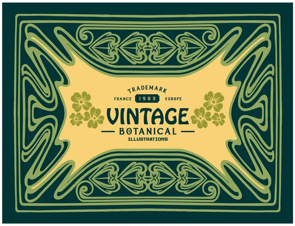 Etichetta Vintage Lusso Illustrazioni Vettoriali Ornamento Art Nouveau Tuo Logo — Vettoriale Stock