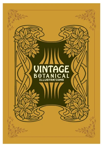 Vintage Label Botanische Ornament Illustratie Vector Illustraties Voor Werk Logo — Stockvector