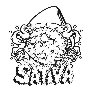 Magic mushrooms cannabis leaf sativa hand lettering word silhouette vector illustrations for your work logo, merchandise t-shirt, stickers and label designs, poster, greeting cards advertising business company or brands