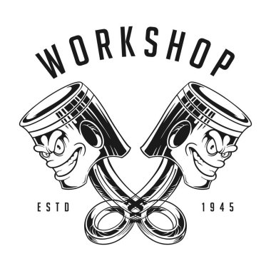 Cross piston racing anger logo mascot silhouette vector illustrations for your work logo, merchandise t-shirt, stickers and label designs, poster, greeting cards advertising business company or brands