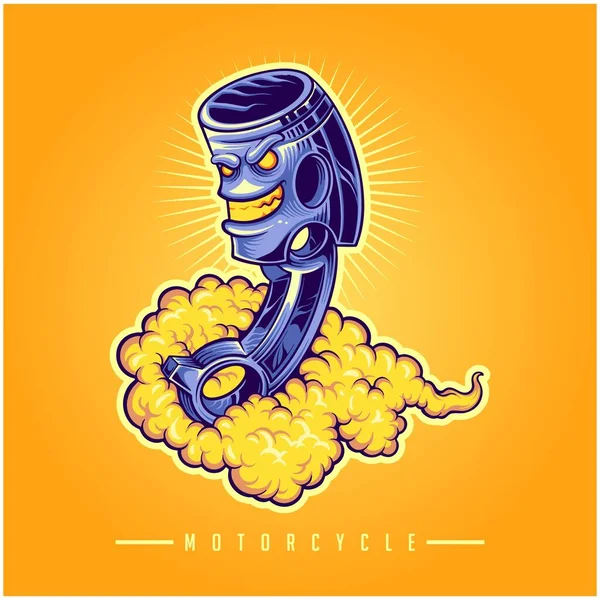 Angry Racing Piston Smoke Effect Illustration Vector Illustrations Your Work — Vettoriale Stock