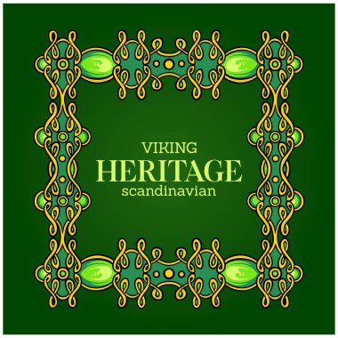 Scandinavian viking old frame ornament ornate vector illustrations for your work logo, merchandise t-shirt, stickers and label designs, poster, greeting cards advertising business company or brands