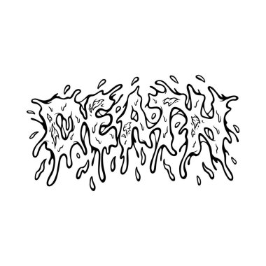 Melting death horror font hand lettering text silhouette vector illustrations for your work logo, merchandise t-shirt, stickers and label designs, poster, greeting cards advertising business company or brands