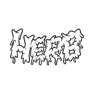 Melting herb font hand lettering word monochrome vector illustrations for your work logo, merchandise t-shirt, stickers and label designs, poster, greeting cards advertising business company or brands