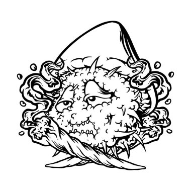 Weed leaf mushrooms smoking cannabis logo silhouette vector illustrations for your work logo, merchandise t-shirt, stickers and label designs, poster, greeting cards advertising business company or brands