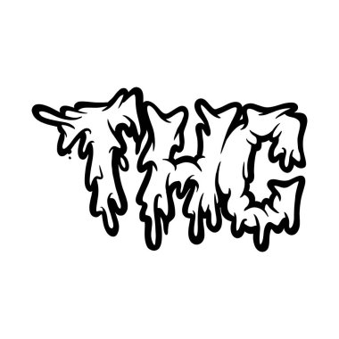 Thc marijuana font eritilmiş el yazısı iş logonuz, ticari tişörtünüz, çıkartmalarınız ve etiket tasarımlarınız, poster, tebrik kartı reklam şirketiniz veya markalarınız için resimli sözcük çizimleri vektör çizimleri