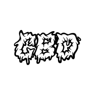 Esrar cbd eritme font harfleri iş logonuz için siluet vektör çizimleri, ticari tişört, çıkartmalar ve etiket tasarımları, poster, tebrik kartı reklam şirketi veya markalar