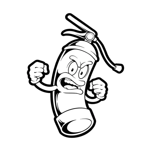 Lindo Extintor Incendios Mascota Logo Dibujos Animados Ilustraciones Vectoriales Ilustraciones — Archivo Imágenes Vectoriales