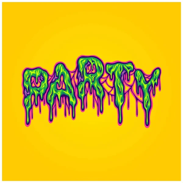 Scary Party Melted Word Writing Text Illustrations Vector Your Work — Stockový vektor
