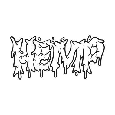 Esrarlı kenevir yazı tipi illüstrasyonlar iş logonuz için siluet vektörü, ticari tişört, çıkartmalar ve etiket tasarımları, poster, tebrik kartı reklam şirketi veya markalar.