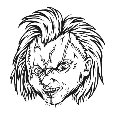 Korkunç çocuklar, iş logonuz, ticari tişörtünüz, çıkartmalarınız, etiket tasarımlarınız, afişleriniz, tebrik kartlarınız reklam şirketiniz veya markalarınız için tek renkli bebek yüzü illüstrasyonları oynuyorlar.