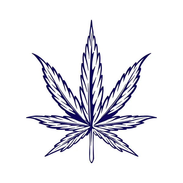 Vintage Φύλλα Μαριχουάνας Λογότυπο Μασκότ Φυτό Σιλουέτα Διάνυσμα Εικονογραφήσεις Για — Διανυσματικό Αρχείο