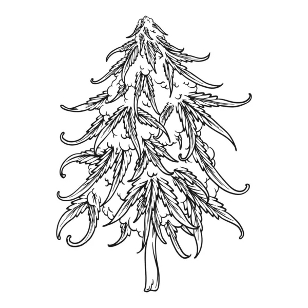 Cannabis Knospe Blatt Blatt Pflanze Logo Illustrationen Silhouette Vektorillustrationen Für — Stockvektor