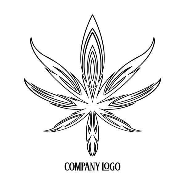 Κάνναβη Φύλλα Κάνναβης Φυτικό Λογότυπο Της Εταιρείας Εικονογραφήσεις Μονόχρωμη Διάνυσμα — Διανυσματικό Αρχείο