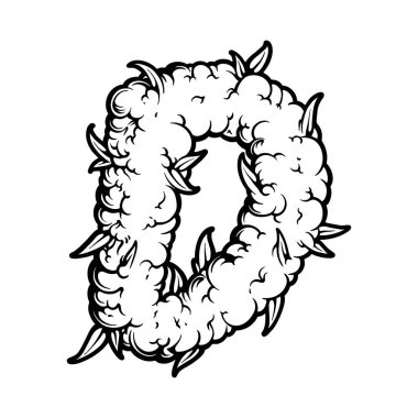 Esrar başlangıç d harfleri marihuana yaprağı süslemesi logo illüstrasyonları iş logonuz için siluet vektör çizimleri, ticari tişört, çıkartmalar ve etiket tasarımları, poster, tebrik kartları reklam şirketi veya markalar için