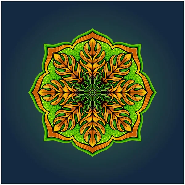 Mandala Dísz Virágos Díszített Szent Geometria Illusztrációk Vektor Illusztrációk Munka — Stock Vector
