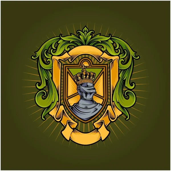 Emblema Armadura Ornamentado Ilustrações Vitorianas Vetor Emblema Realeza Para Seu — Vetor de Stock