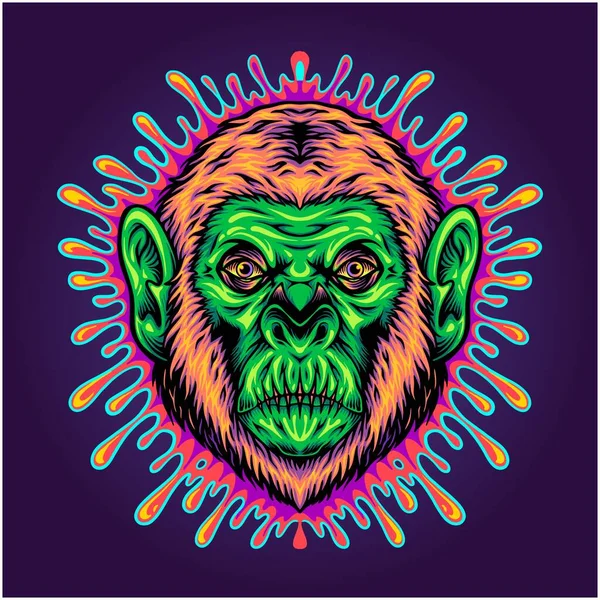 Beware smoke weed enshrouded monkey head roar illustrations