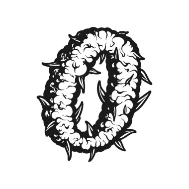 Organik ilham esrarı esrar duman etkisi O harf vektör illüstrasyonları iş logonuz, ticari tişörtler, çıkartmalar ve etiket tasarımları, poster, tebrik kartları reklam şirketi veya markalar için