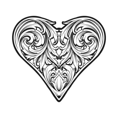İş logonuz, ticari tişörtünüz, çıkartmalarınız ve etiket tasarımlarınız, posteriniz, tebrik kartlarınız reklam şirketiniz veya markalarınız için Victoria dönemi kalp desenli çiçek motifli siluet vektör çizimleri