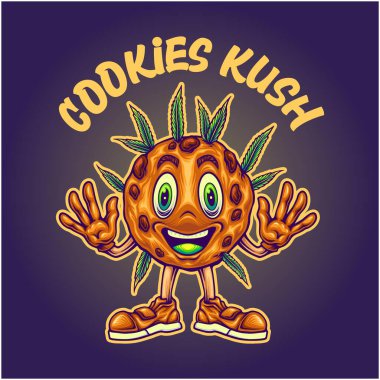 Kurabiyeler kush lezzetli kenevir iş logonuz için iyi vektör çizimleri, ticari tişörtler, çıkartmalar ve etiket tasarımları, poster, tebrik kartları reklam şirketleri veya markalar için