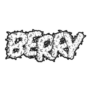 Senfoni dünyası böğürtlen esrarı, iş logonuz için tek renkli vektör çizimleri, ticari tişört, çıkartmalar ve etiket tasarımları, poster, tebrik kartı reklam şirketleri veya markalar için