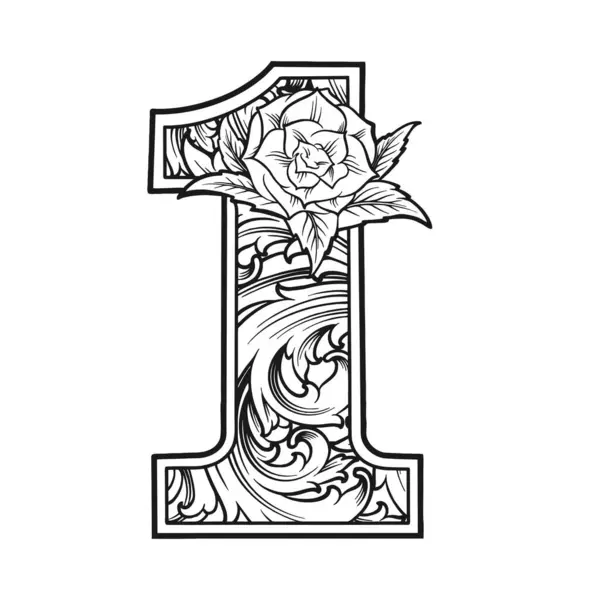 Exquisite Elegante Nummer Monogramm Logo Umrissvektorillustrationen Für Ihre Arbeit Logo — Stockvektor