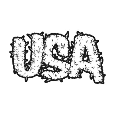 Amerikan esrarı, iş logosu, ticari tişört, çıkartma ve etiket tasarımları, poster, tebrik kartları reklam şirketleri veya markalar için ana hatlı vektör çizimleri tüttürüyor.