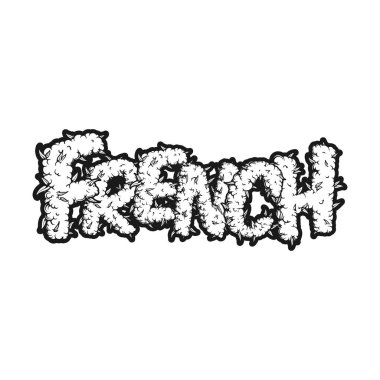 İş logonuz, ticari tişörtünüz, çıkartmalarınız, etiket tasarımlarınız, afişleriniz, tebrik kartlarınız reklam şirketiniz veya markalarınız için büyüleyici kenevir dumanı tasvirleri içeren zarif bir Fransızca harf.