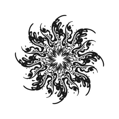 İş logonuz, ticari tişörtleriniz, çıkartmalarınız ve etiket tasarımlarınız, poster, tebrik kartları reklam şirketiniz ya da markalarınız için alevli soyut süsleme çizimi vektör çizimleri