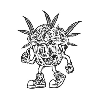 Funky cupcake esrarı iş logonuz için vektör çizimleri, ticari tişörtler, çıkartmalar ve etiket tasarımları, poster, tebrik kartları reklam şirketleri veya markalar için.