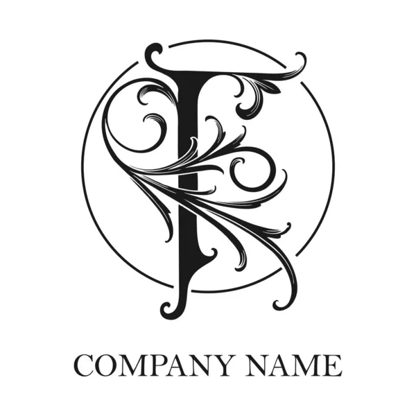Tidlös Bokstav Vintage Blomstra Elegant Monogram Logotyp Silhuett Vektor Illustrationer Royaltyfria Stockvektorer