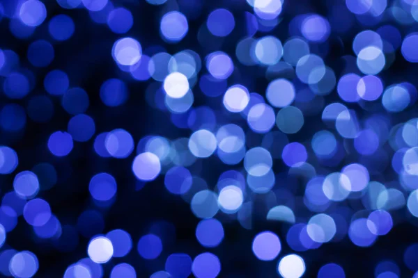 Mooie Abstracte Blauwe Bokeh Gedefocuste Lichten Donkere Achtergrond — Stockfoto