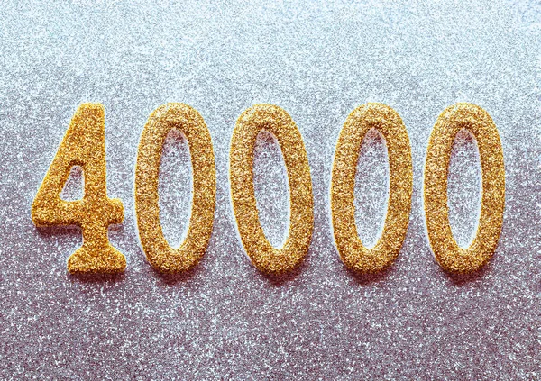 40K 000 Seguidores Gostos Cartão Agradecimento Com Números Brilho Dourado — Fotografia de Stock