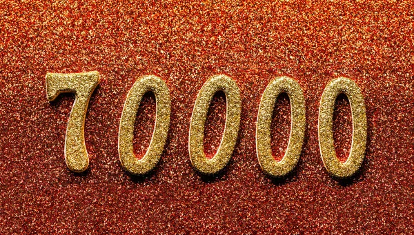 70K 000 Followers Likes Thank You Card Golden Glitter Numbers — Stock Photo, Image