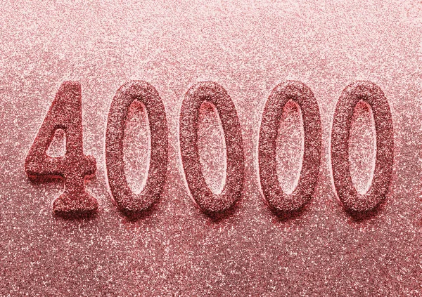 40K 000 Followers Likes Thank You Card Red Numbers Social — Stock Photo, Image