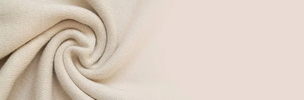 Tecido Malha Caxemira Cor Bege Fundo Texturizado Lenço Quente Suéter — Fotografia de Stock