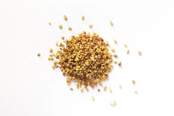 Heap Buckwheat Tea Isolated White Background Whole Roasted Buckwheat Healthy — Stock Photo, Image