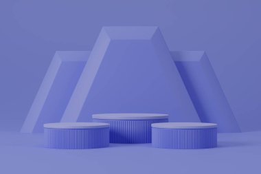 Soyut 3D podyum. Ürün sunumu için en küçük sahne. 3d çizim illüstrasyonu.