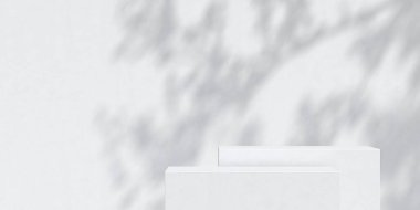 Soyut 3D podyum. Ürün sunumu için en küçük sahne. 3d çizim illüstrasyonu.