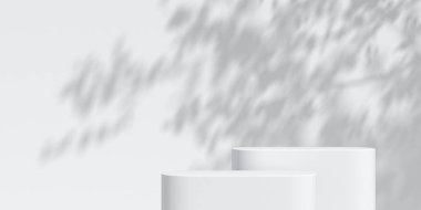 Soyut 3D podyum. Ürün sunumu için en küçük sahne. 3d çizim illüstrasyonu.